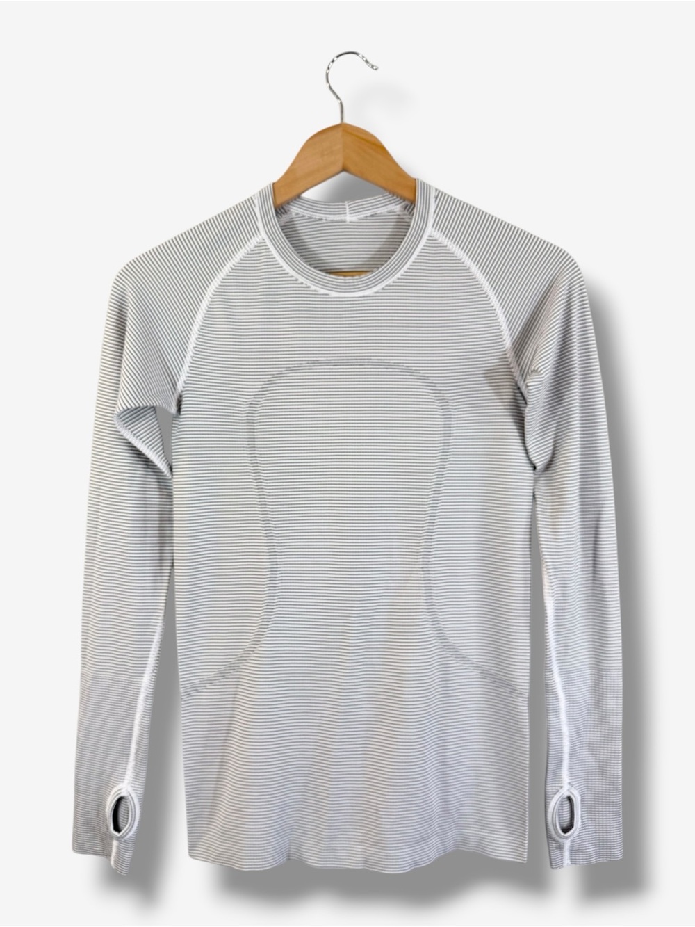Lululemon Swiftly Tech Long Sleeve Shirt Size 6 Black White Stripe Crewneck